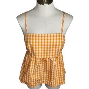 Orange Gingham Women's Top